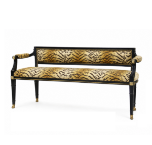 Draper Tiger Velvet Black Bench