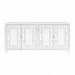 Boyd White Bamboo Mirror Buffet