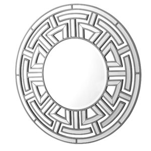 Naxos Silver Round Wall Mirror 100cm