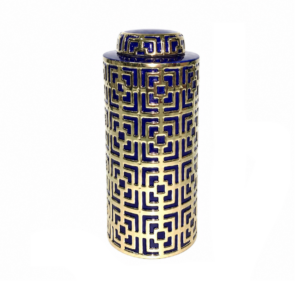 Victoria Navy Gold Temple Large Jar