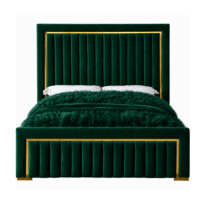 Balmain Emerald Velvet Gold King Bed