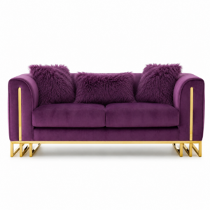 Palazzo Purple Velvet Gold Sofa 184cm