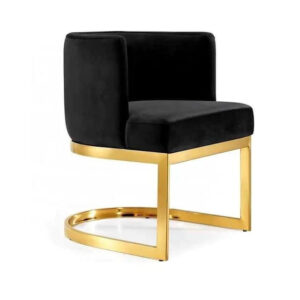 Meridian Black Velvet Gold Dining Chair