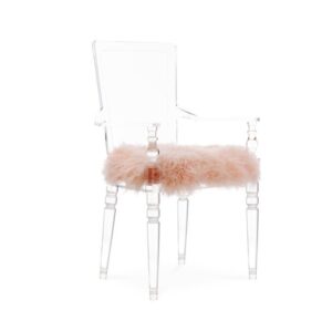 Bella Lucite Blush Mongolian Fur Chair