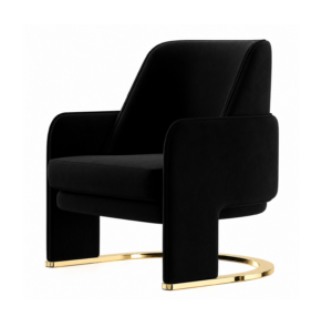 Nolan Black Velvet Gold Dining Chair