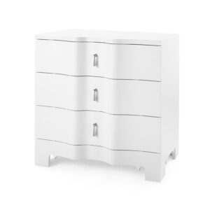 Elison White Lacquer Nickel Bedside