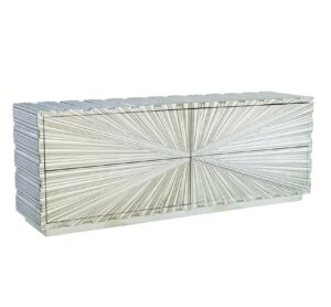 Stylish modern sideboard with geometric pattern design.