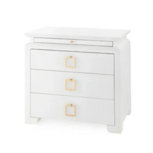 Elina White Lacquer Brass Chest