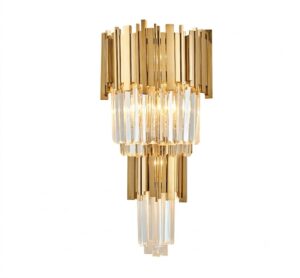 Waterford Crystal Brass Tier Wall Light