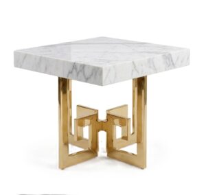 Gallery Carrara Marble Brass Sidetable