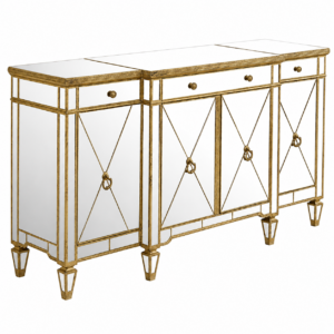 Belvedere Antique Gold Mirror Buffet 179cm