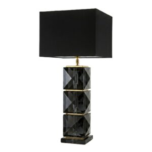 Paragon Black Crystal Brass Table Lamp