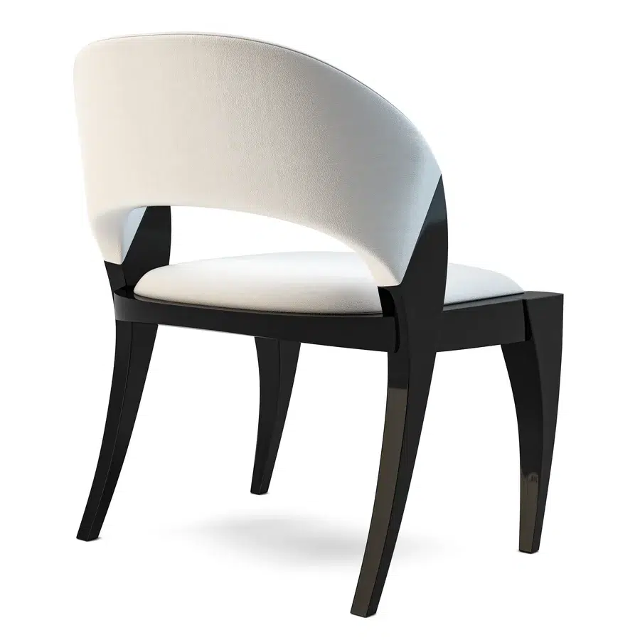 Elegant black and white curved-back chair