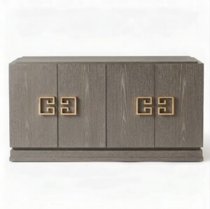 Artemis Light Brown Oak Brass Buffet