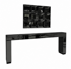 Giancarlo Black Mirror Console with Mirror Set
