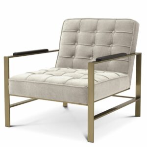 Everest Brass Sand Linen Armchair