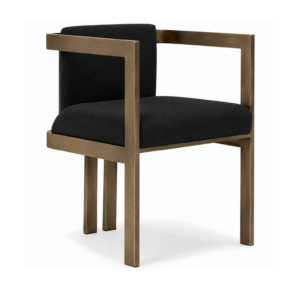 Kingpin Black Linen Bronze Chair