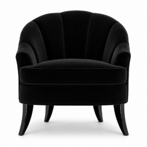 Manolo Black Velvet Black Lacquer Armchair