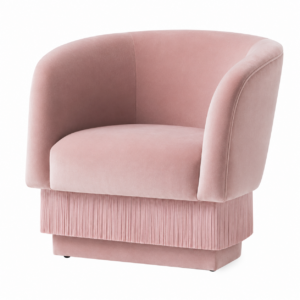 Sevilliana Blush Velvet Fringe Armchair