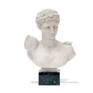 Hermes Carara Marble Torso on Nero Marble Stand