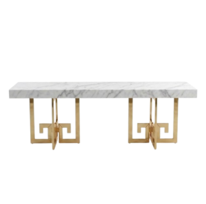 Gallery Carrara Marble Brass Console Table