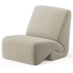Element Beige Velvet Accent Chair