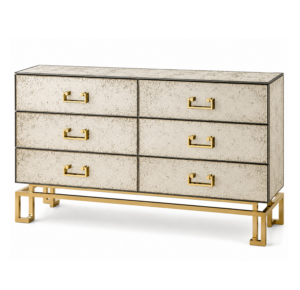 Santorini Antique Mirror Brass Dressing Cabinet