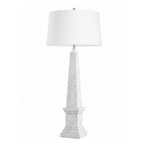 Regency Carrara Marble Brass Table Lamp