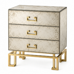 Santorini Antique Mirror Brass Bedside