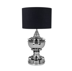 New York Nickel Lamp with Black Lamp Shade 85cm