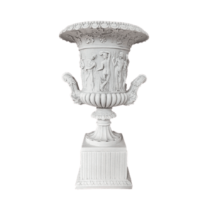 Medici Carrara Marble Vase on Stand 33cm