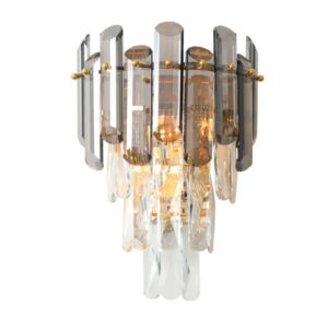 Avenue Smoked Crystal Brass Wall Light