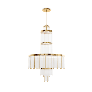 Otto Crystal Brass Large Chandelier