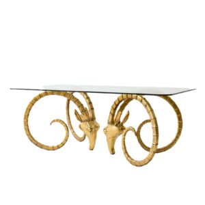 Ibex Brass Glass Console Table