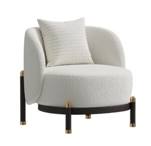 Minoti White Boucle Brass Chair