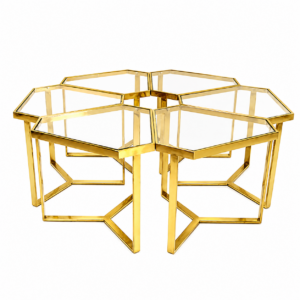 Lotus Gold Glass Coffee Table