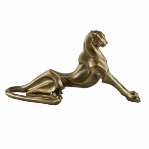 Cheetah Antique Brass Sculpture 85cm