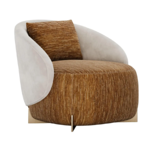 Bosco Mustard Chenille Brass Armchair