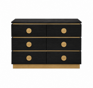 Macy Black Ash Brass Dressing Cabinet
