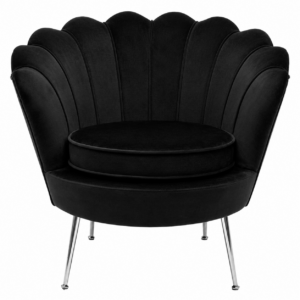 Valentino Black Velvet Chrome Armchair
