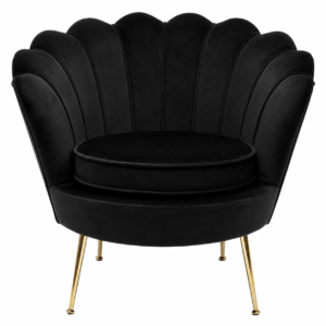 Valentino Black Velvet Brass Armchair