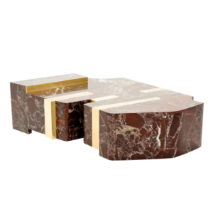 Rey Rosso Mabrle Brass Coffee Table