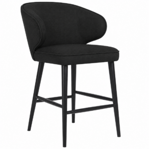 Cardinal Black Linen Counter Stool