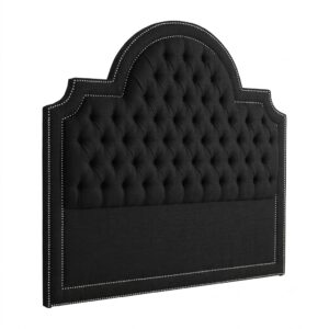Rialto Black Linen Queen Headboard