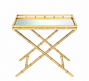 Seville Gold Bamboo Mirror Tray Table