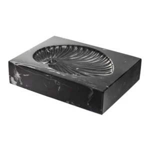Black rectangular marble soap dish