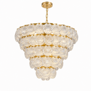 Parloude Crystal Brass Large Chandelier