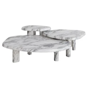 Forma Arabescato Marble Coffe Table Set