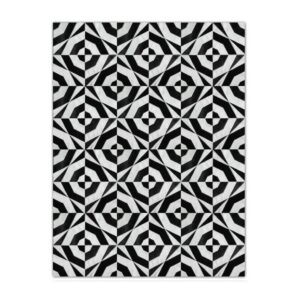 Kaleidoscope Black White Cowhide Rug