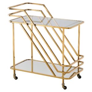 Connaught Brass Smoked Mirror Bar Cart